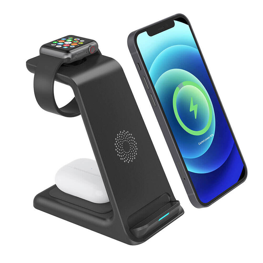 PowerNest Caricatore Wireless Stand da 20W | Dock di Ricarica Veloce per iPhone, AirPods e iWatch 8 7 6
