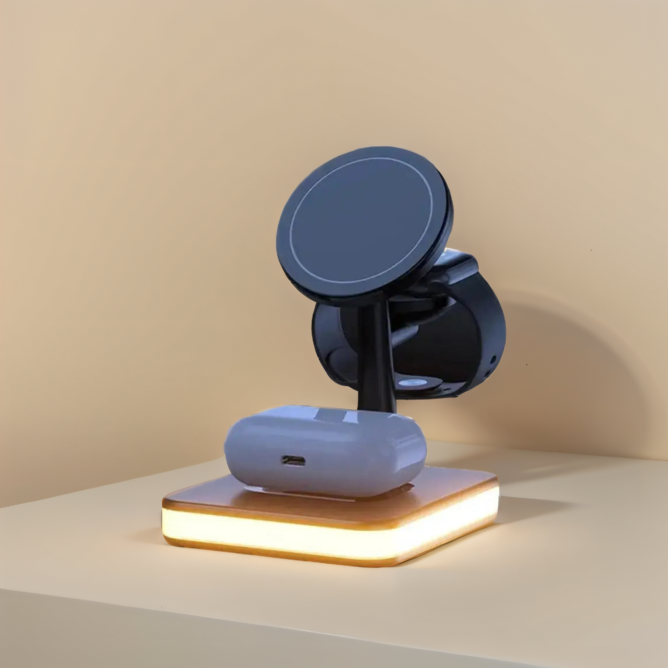 OpulenceCharge Supporto di Ricarica 3-in-1 | Caricabatterie wireless premium con ricarica magnetica rapida per dispositivi Apple