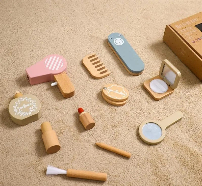 Set di Gioco per Capelli e Trucco in Legno per Bambini – Beauty Spa