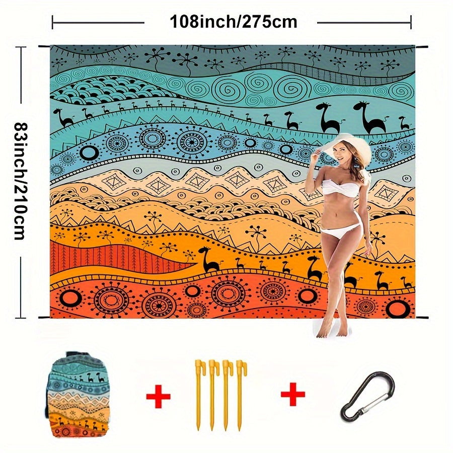 TropiComfort Tappeto da Spiaggia Oversize – Spazioso, Durevole e Resistente alla Sabbia