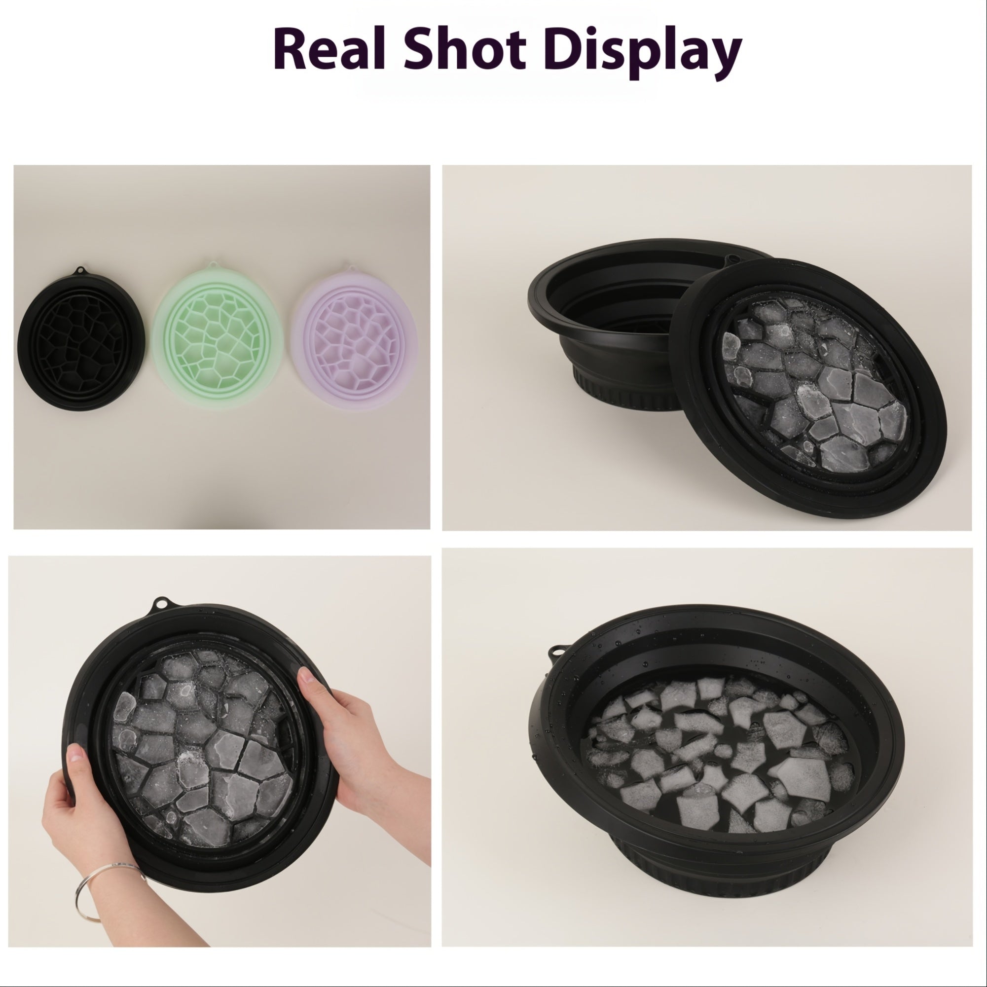 FlexiCool Vassoio per Ghiaccio in Silicone – Pratico e Compatto per Bagni Rinfrescanti