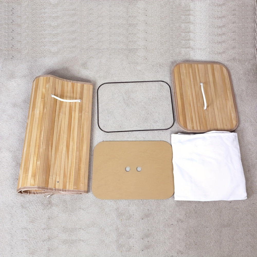 Cesto per la Biancheria in Bambù con Coperchio e Manici – Soluzione di Stoccaggio Salvaspazio Naturale