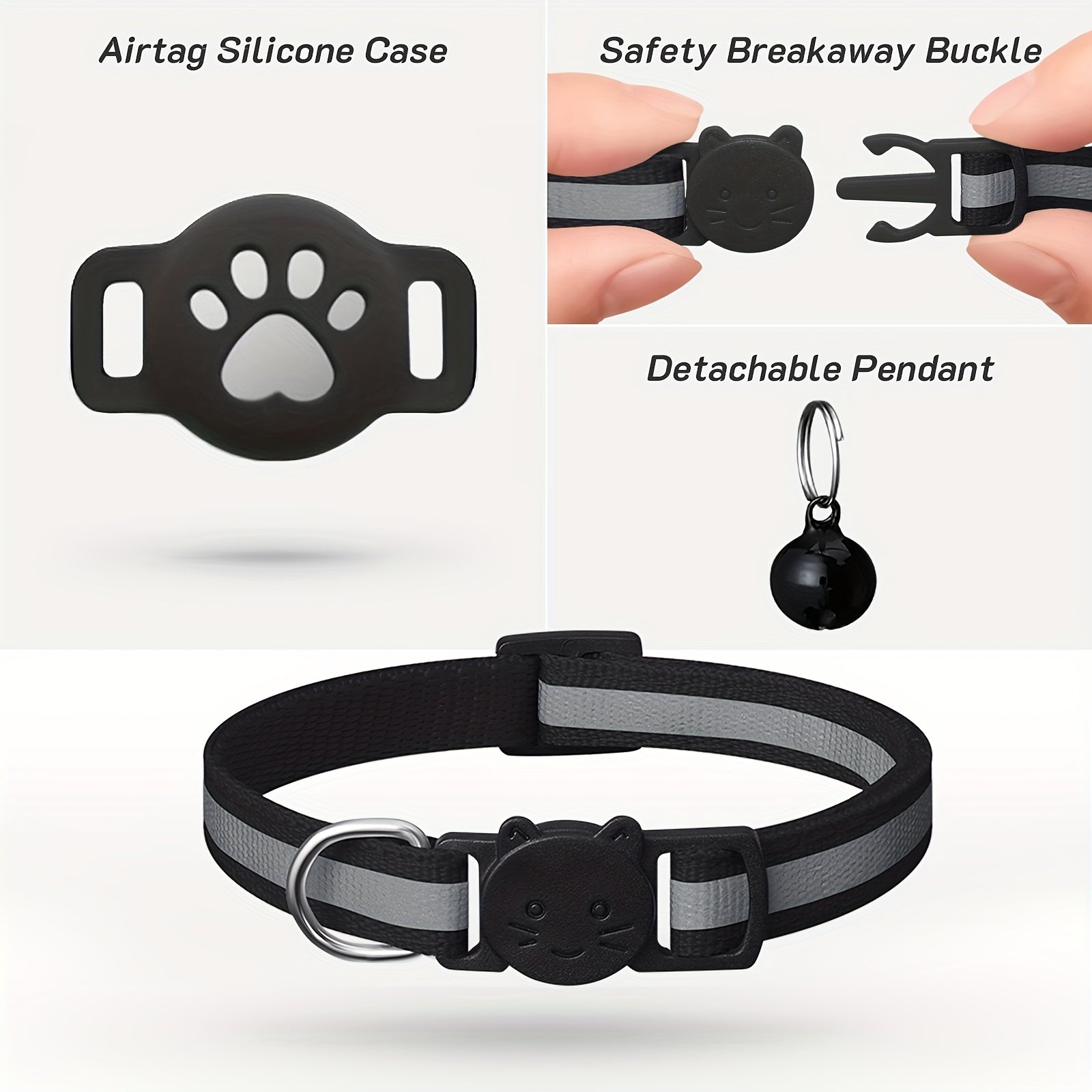 Collare per Gatti con Fibbia di Sicurezza e Campanella – Regolabile per Gatti di Diverse Taglie