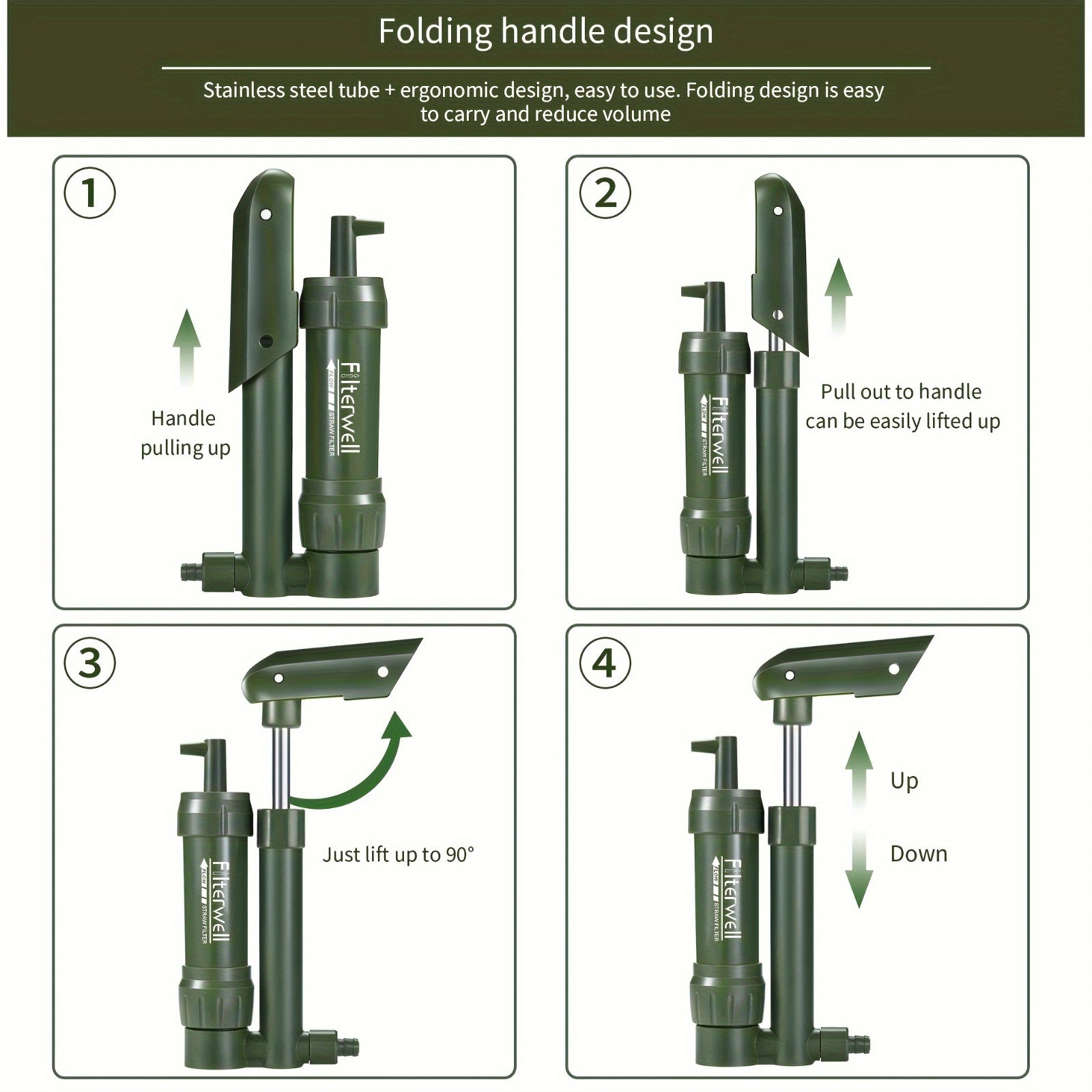 Filtro d'Acqua Portatile Pratico – Essenziale per Campeggio e Avventure