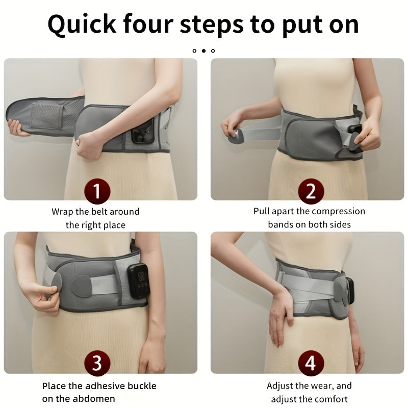 Cintura Massaggiante Riscaldata Senza Fili per Schiena e Vita – 3 Modalità di Calore e Vibrazione Regolabili per Massima Rilassatezza