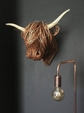 Rustic Wall Sculpture Bull – Handmade Rattan Artwork
