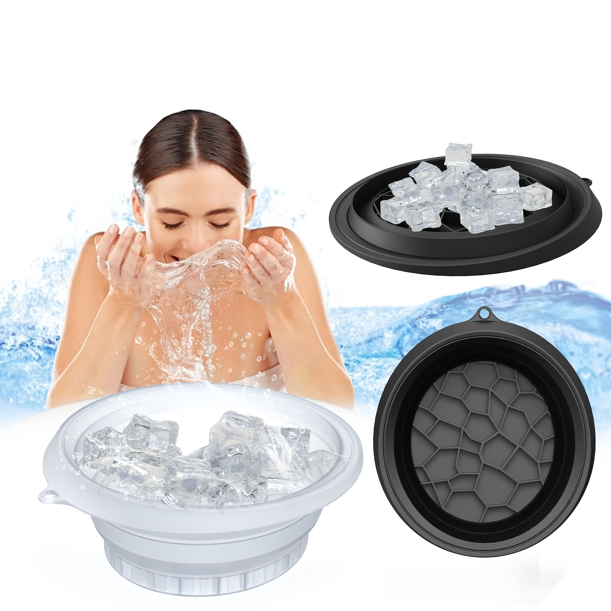 FlexiCool Vassoio per Ghiaccio in Silicone – Pratico e Compatto per Bagni Rinfrescanti