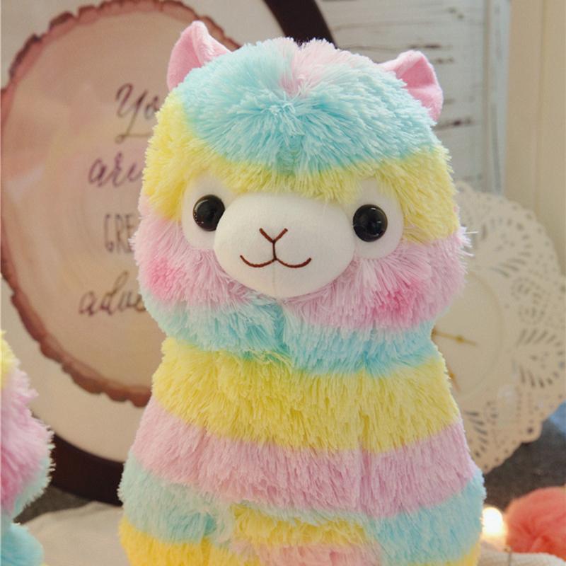 Giocattolo in Peluche Alpaca Arcobaleno Morbido per Neonati e Bambini