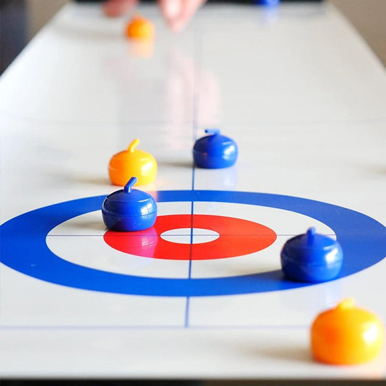 Gioco di Curling Miniaturizzato per Casa con Pietre Scivolose e Bastoni Magnetici