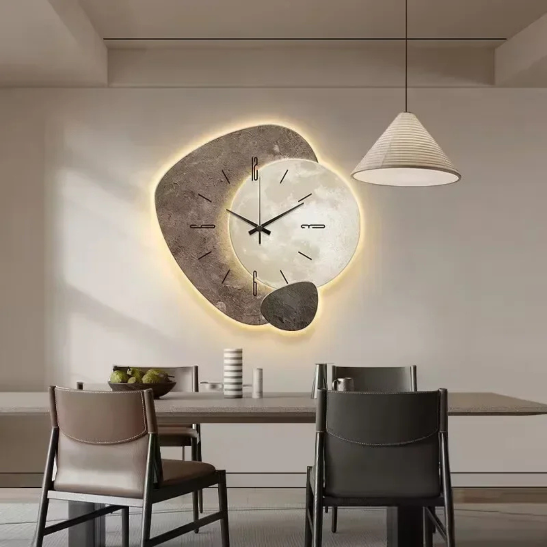 Orologio da Parete LunaWood – Eleganza Naturale con Luce LED Morbida