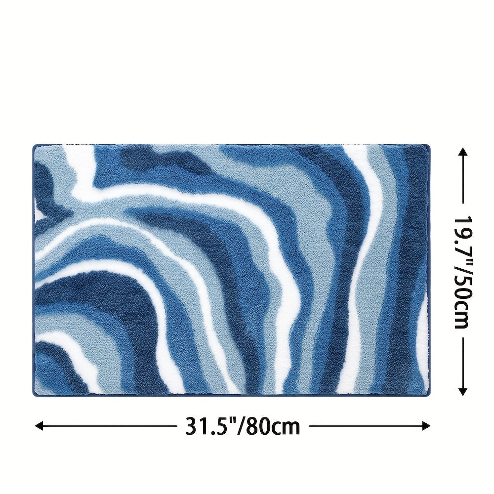 Tappeto da Bagno Geometrico – Assorbente e Morbido con Retro Antiscivolo