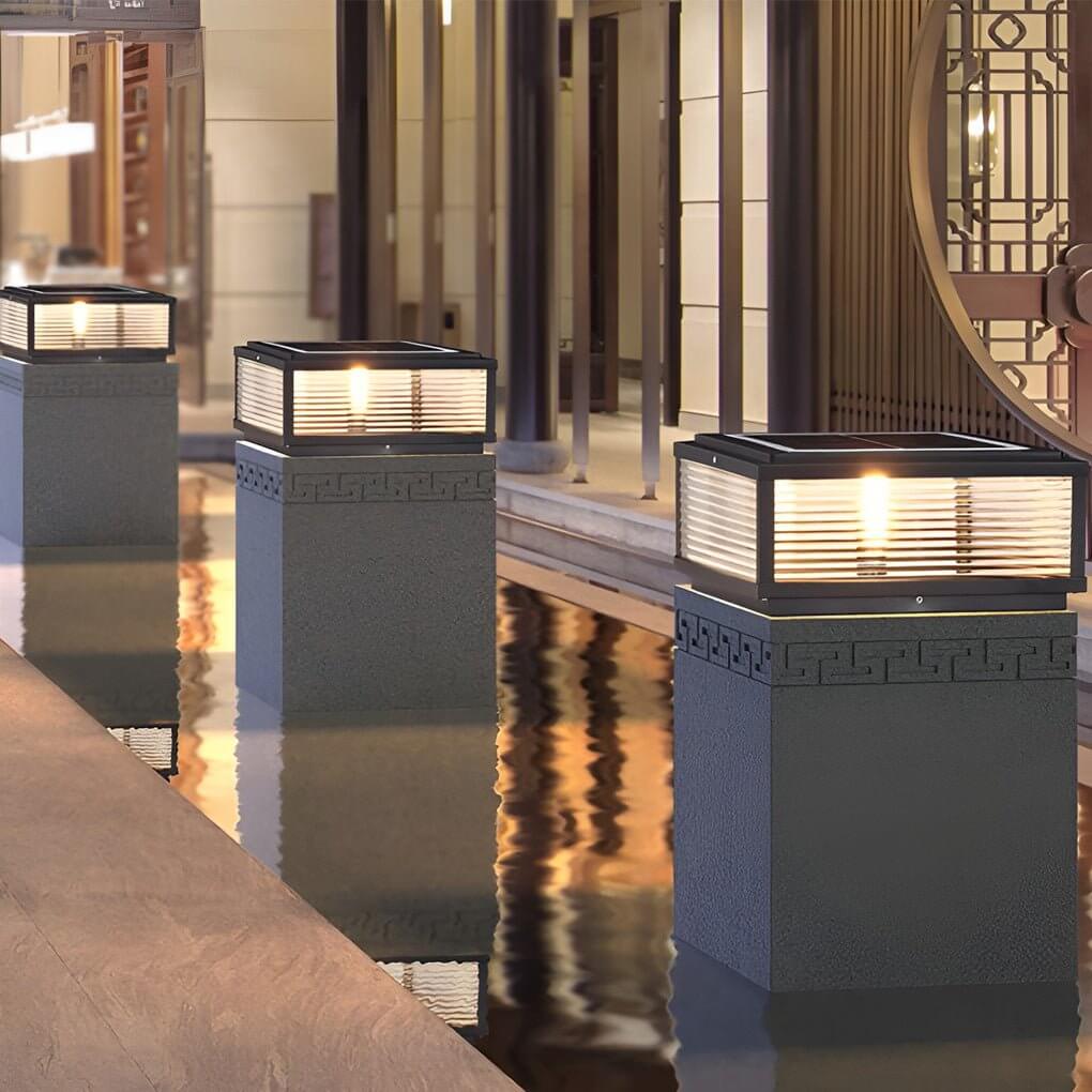 Lampada da esterno LED moderna - Vetro rigato