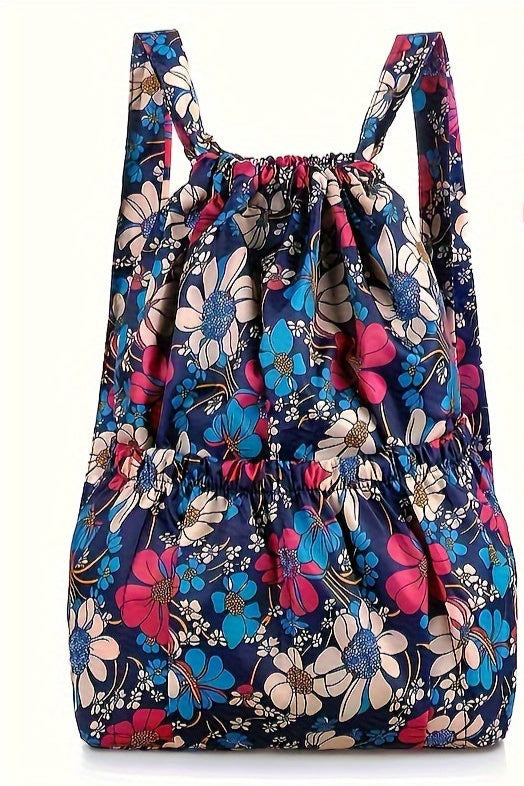 Zaino Geometrico in Nylon con Chiusura a Coulisse – Perfetto per Viaggi e Attività Sportive