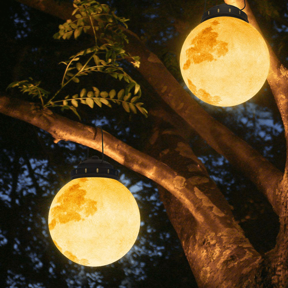 Lampada da esterno a sospensione LED - Metallo dorato e resina