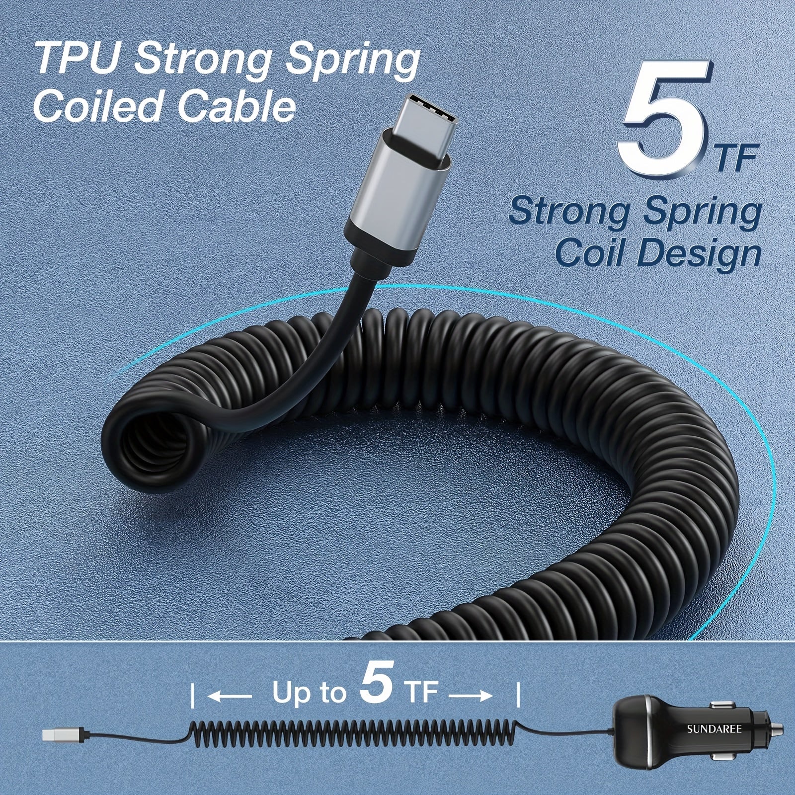 Caricatore per auto USB-C ricaricabile veloce da 51W – Per la ricarica super veloce di più dispositivi