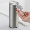 Distributeur de savon sans contact en acier inoxydable LuminaSteel pour salles de bains modernes