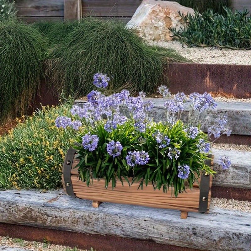 Set di Vasi in Legno Vintage – Un Colpo d'Occhio Audace per Interni ed Esterni