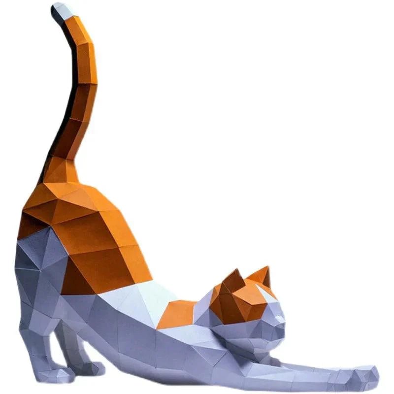 Decorazione in Carta 3D Gatto - Progetto Fai-da-te - Dimensione 62cm