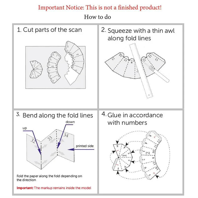 Decorazione in Carta 3D Gatto - Progetto Fai-da-te - Dimensione 62cm