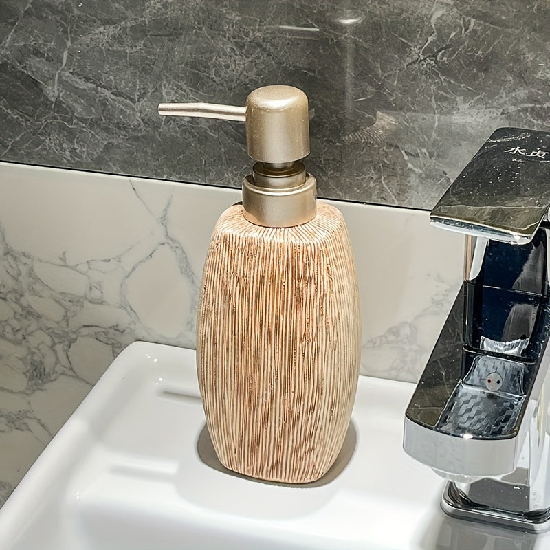 Set da Bagno in Ceramica Stile Legno – Accessori Lusso per un Tocco Naturale nel Tuo Bagno