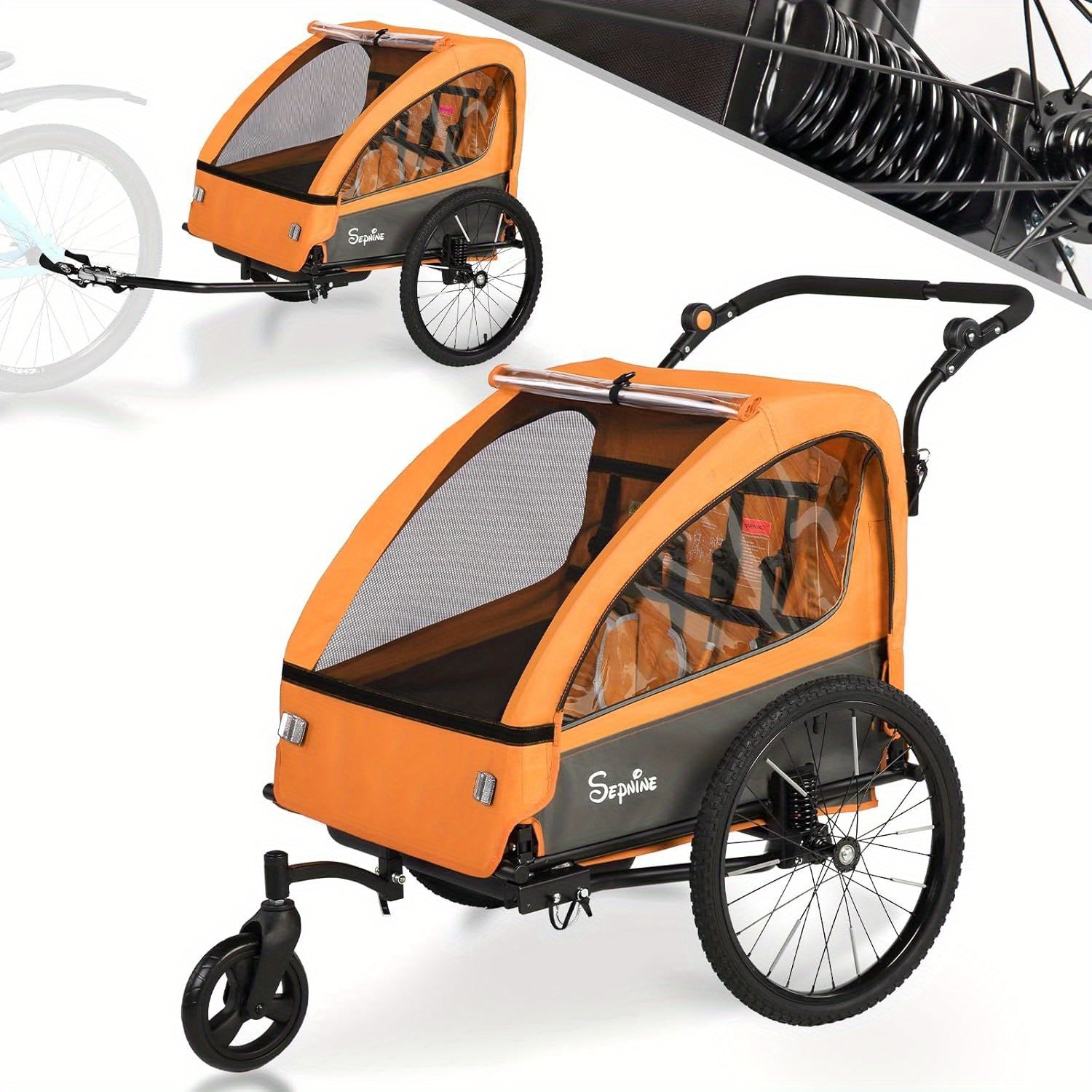 Caravan per Bicicletta FlexiRide 2-in-1 – Confortevole e Pieghevole per Due Persone