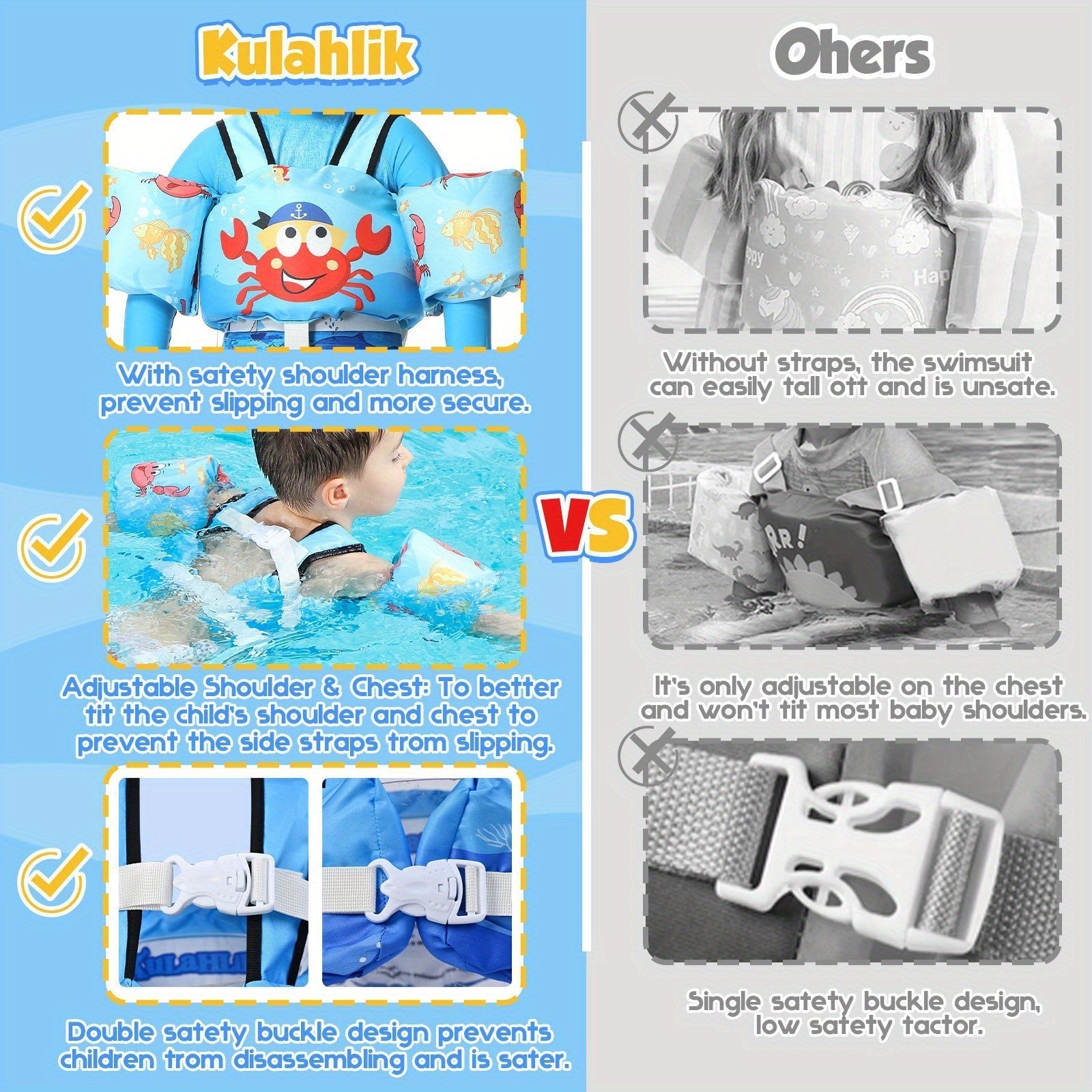 Giubbotto Salvagente per Bambini DinoGuard – Ali Rimovibili e Vestibilità Sicura