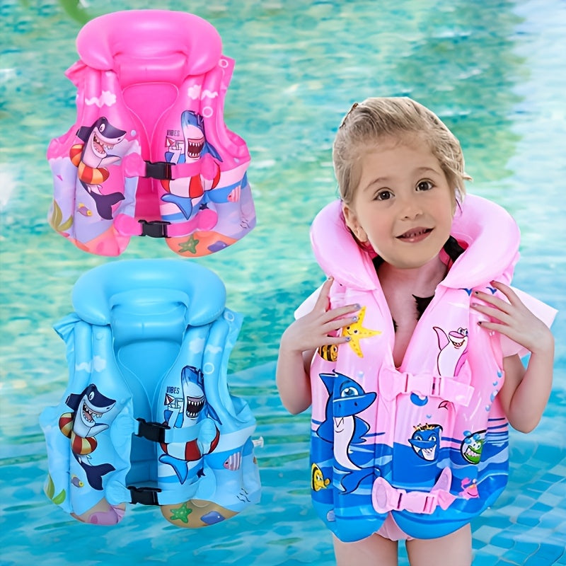 Gilet da Nuoto per Bambini con Stampa Squalo – Comodo e Sicuro per Divertimento in Acqua