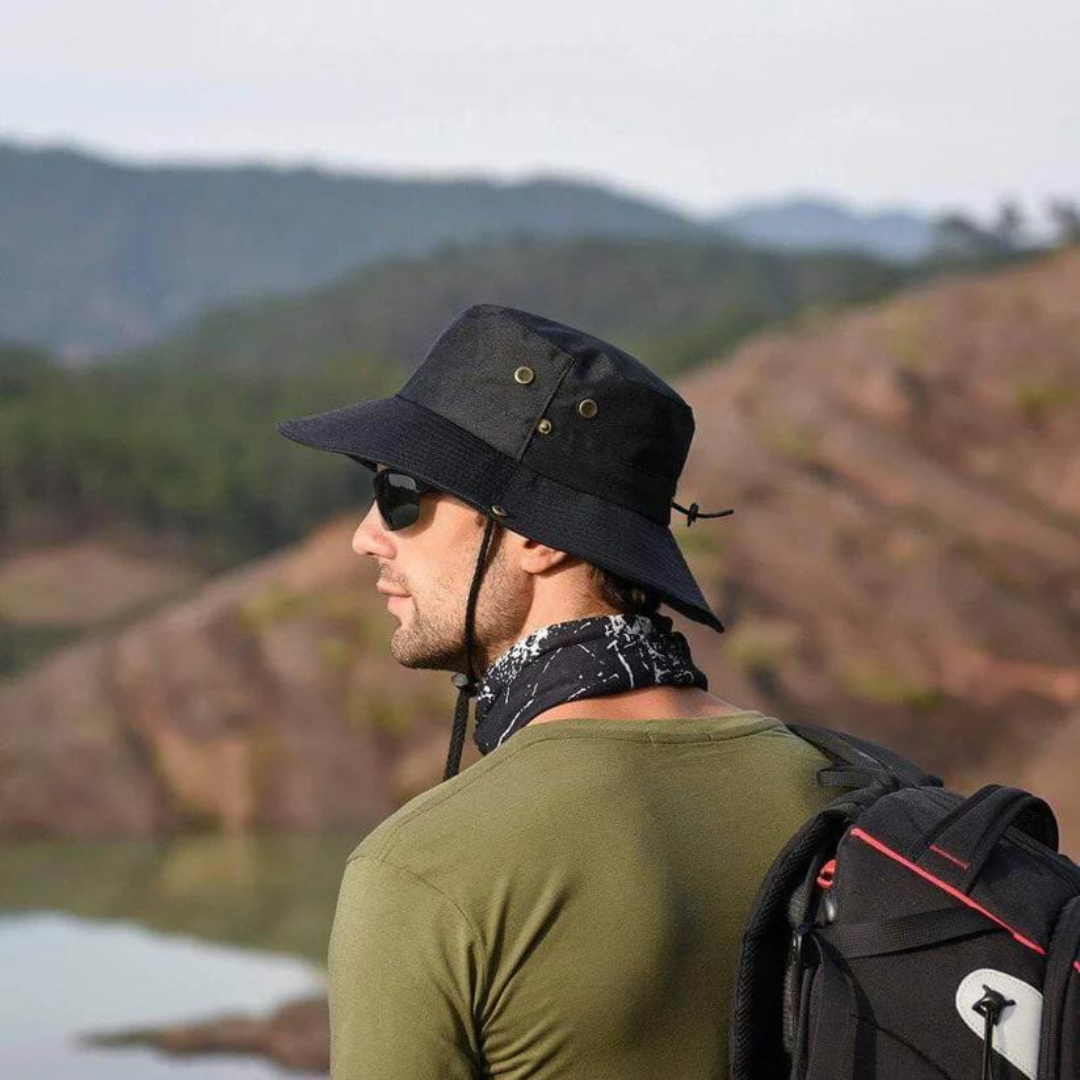 Cappello a secchiello impermeabile per esterni con protezione UV – ShieldFlex Pro