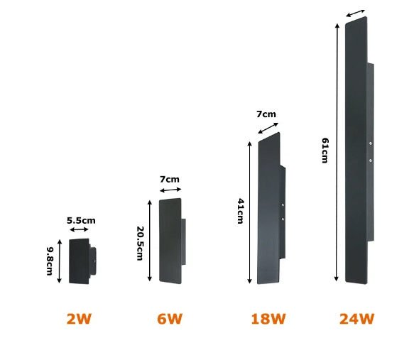 Lampada da parete esterna in alluminio LED impermeabile