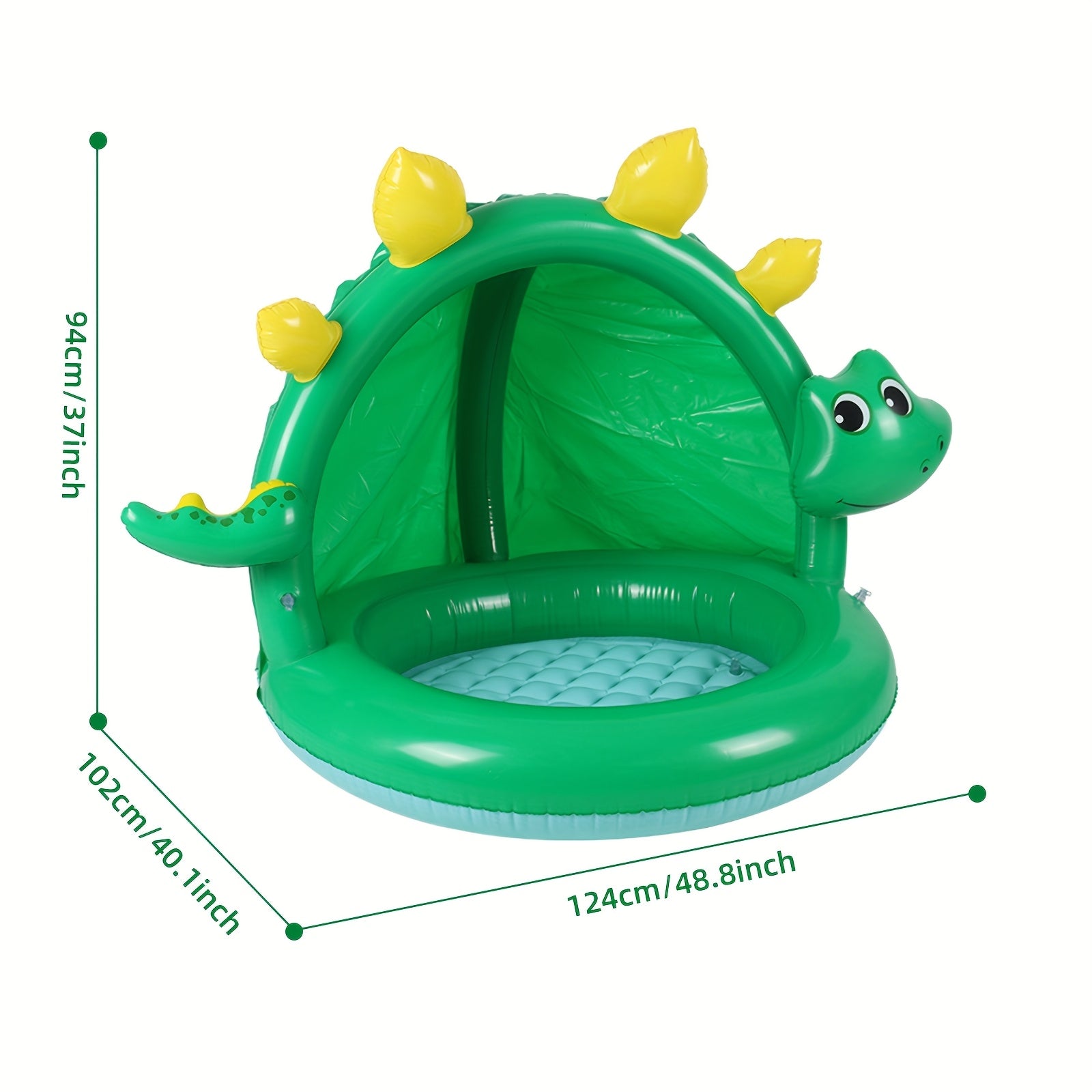 Piscina Gonfiabile a Forma di Dinosauro per Bambini – Con Ombrellone e Design Giocoso