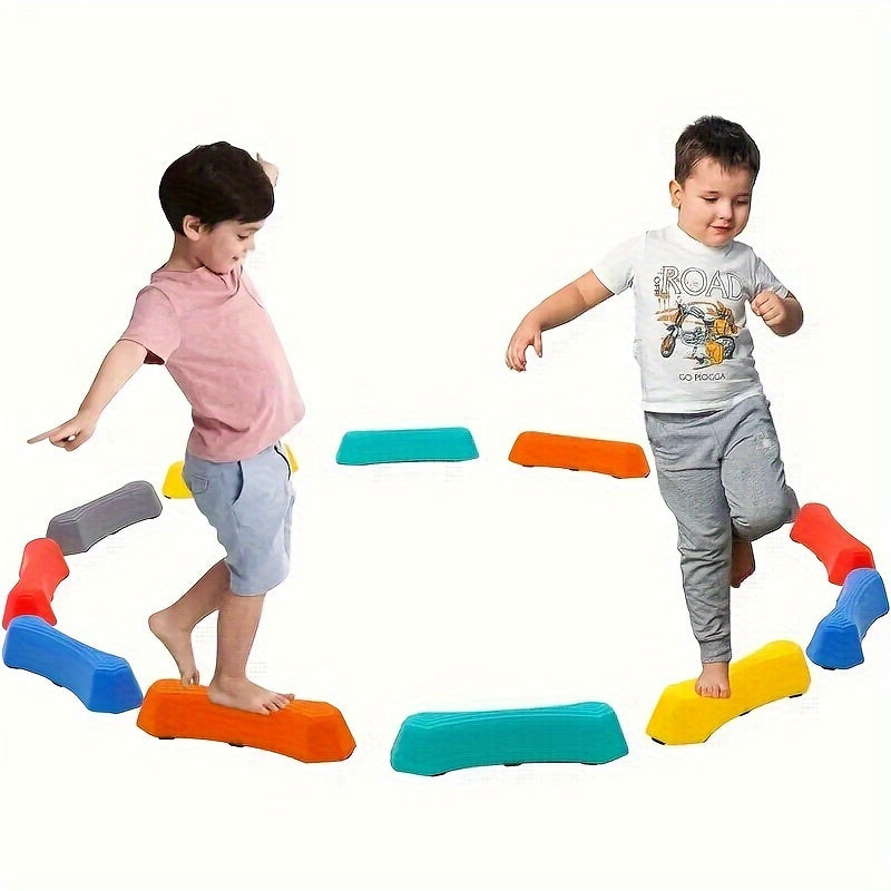 Set di Blocchi di Equilibrio Educativi per Bambini – Pietre Colorate per Passi per Uso Interno ed Esterno