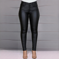 Leonore | Calças skinny com efeito revestido e cintura subida