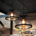 Lampe suspendue en forme de bol en verre | Design rétro industriel