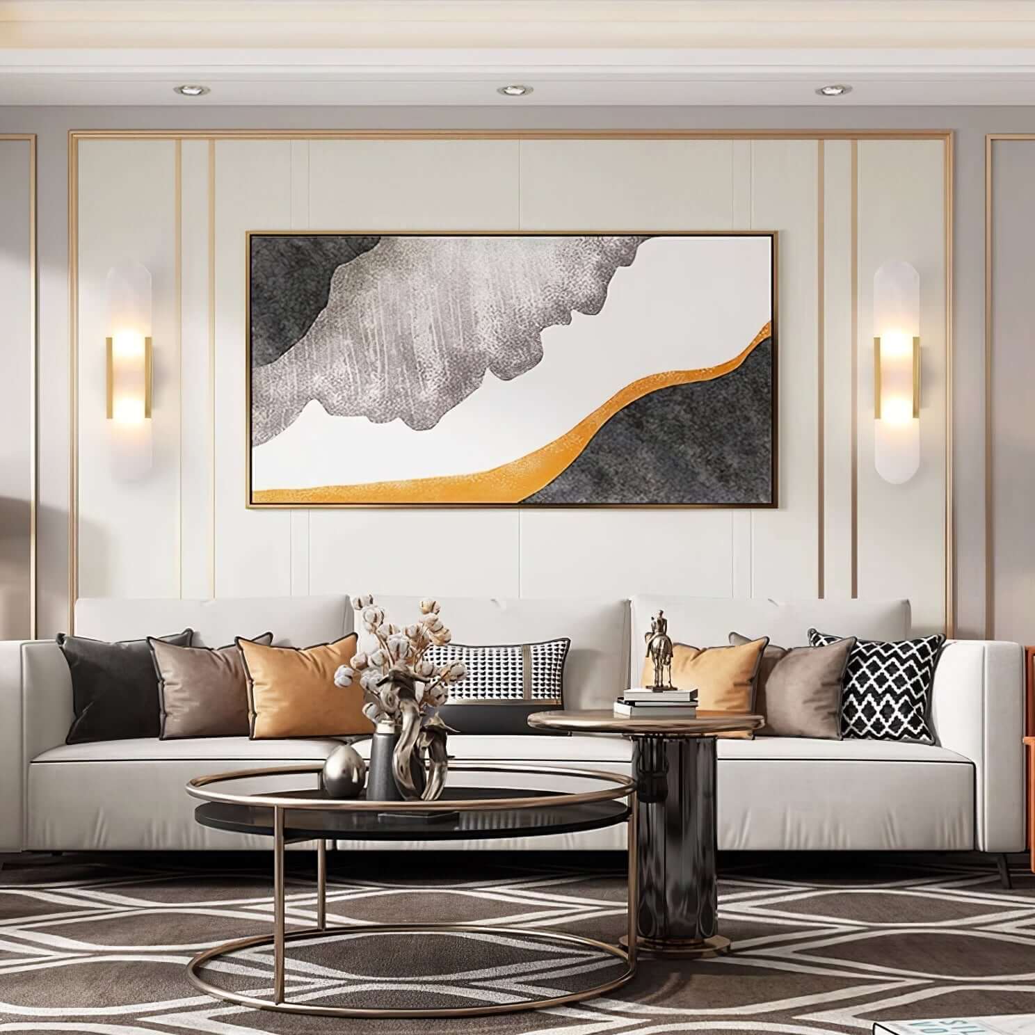 Lampada da Parete Moderna - Alabastro & Metallo