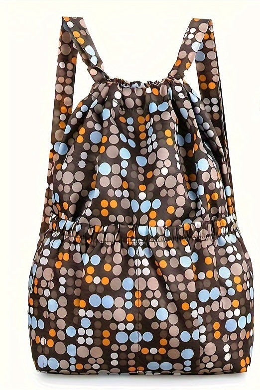 Zaino Geometrico in Nylon con Chiusura a Coulisse – Perfetto per Viaggi e Attività Sportive