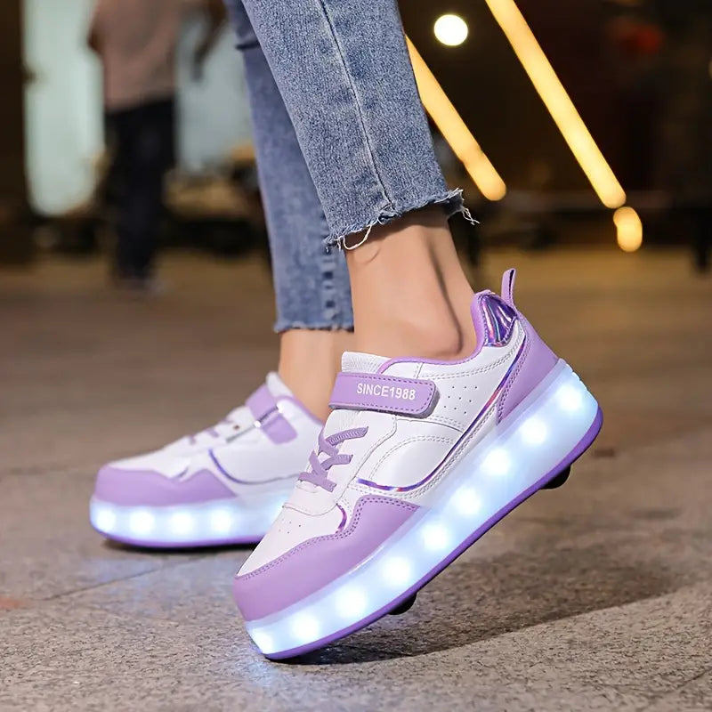 Scivola con Stile con Velo – Sneakers con Ruote e Suole Illuminanti