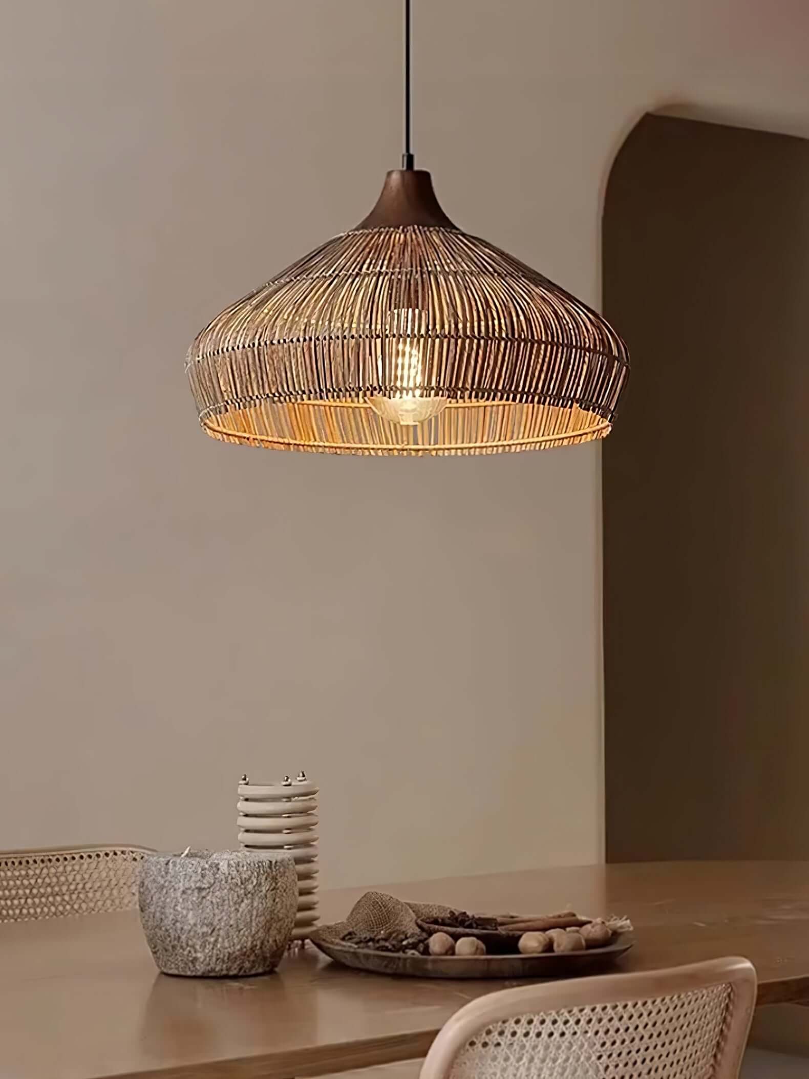 Lampada a Sospensione in Rattan - Stile Bohemien