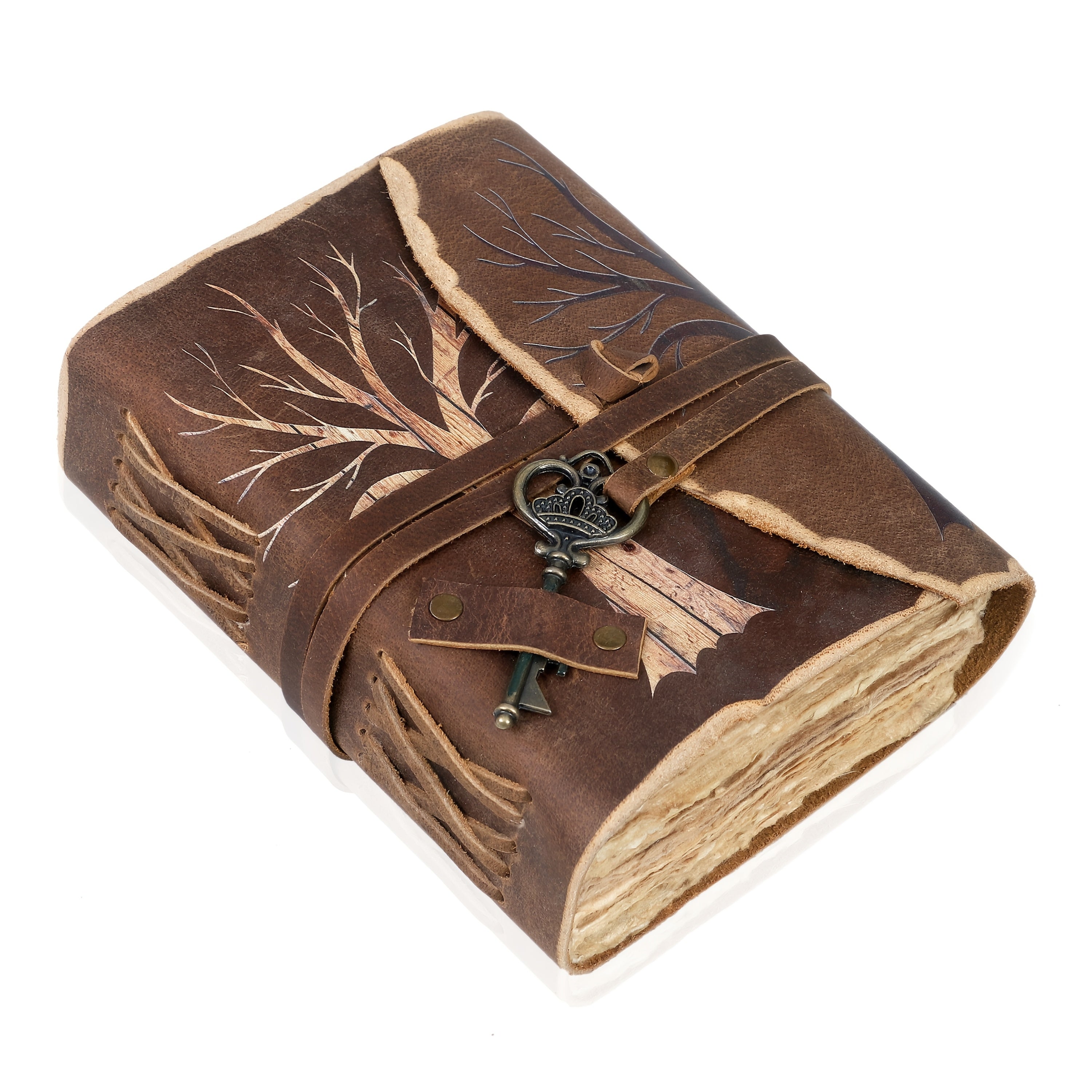 Quaderno Vintage Fatto a Mano con Aspetto in Pelle e Chiusura a Chiave – Per Menti Creative