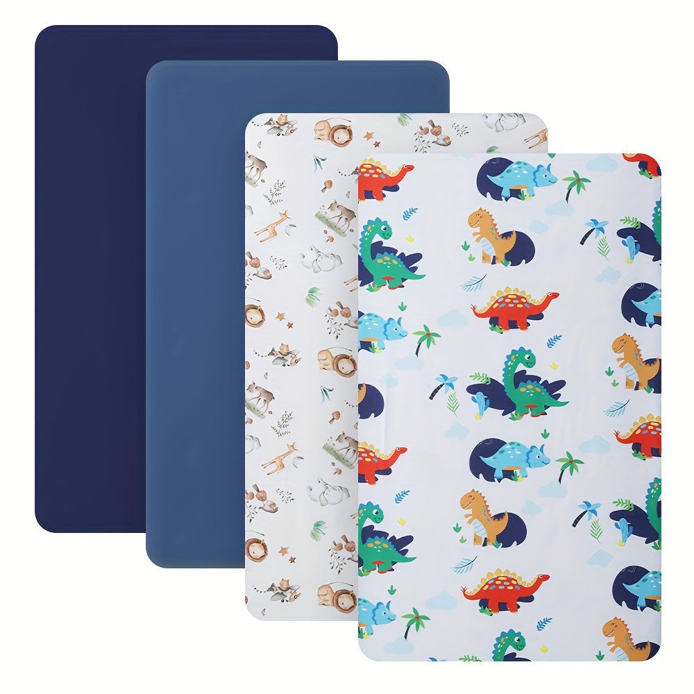 Lenzuola per Culla con Stampa Animali Morbida – Set da 4 Pezzi per Comfort e Stile nella Nursery