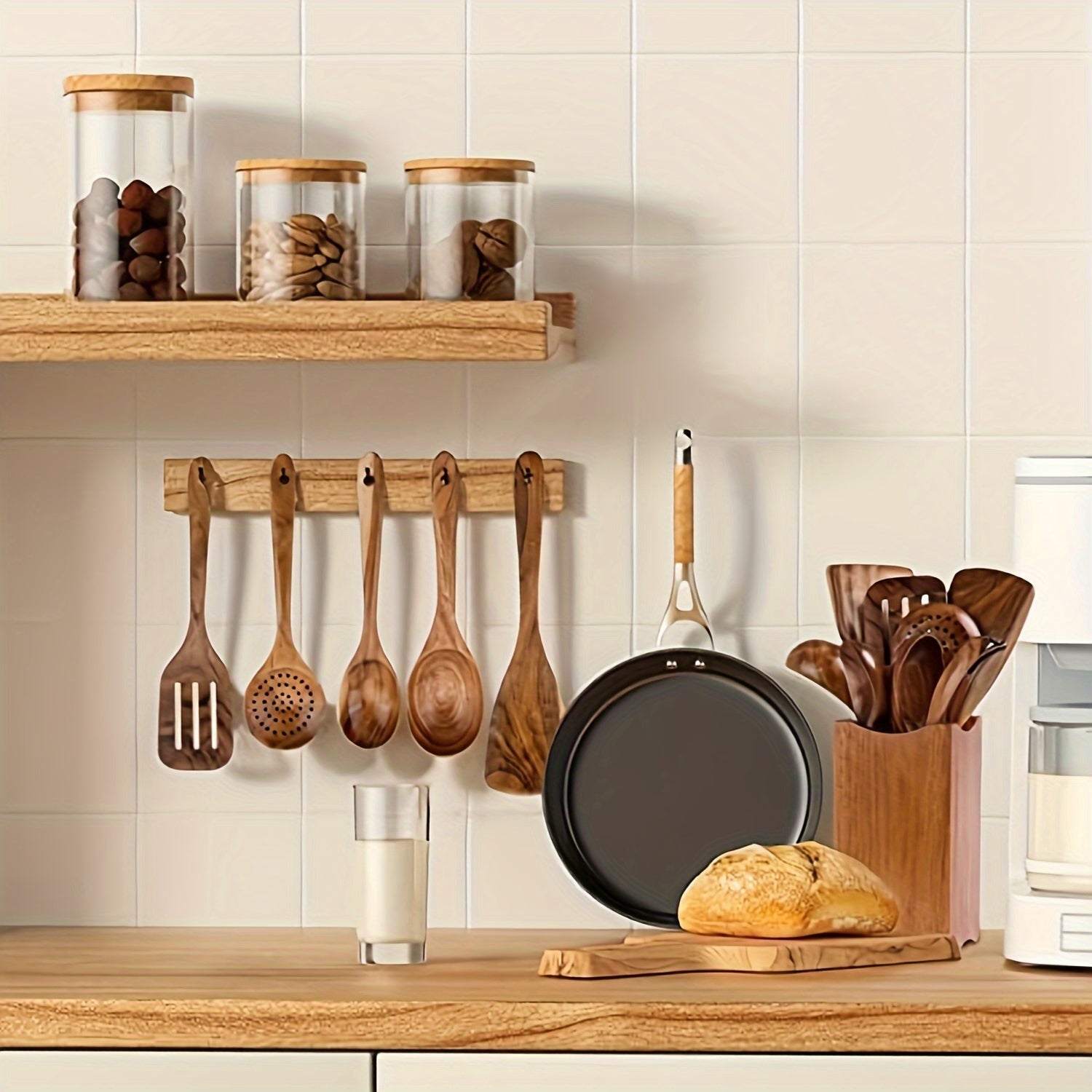 Set da Cucina in Legno di Acacia da 8 Pezzi – Elegante e Pratico