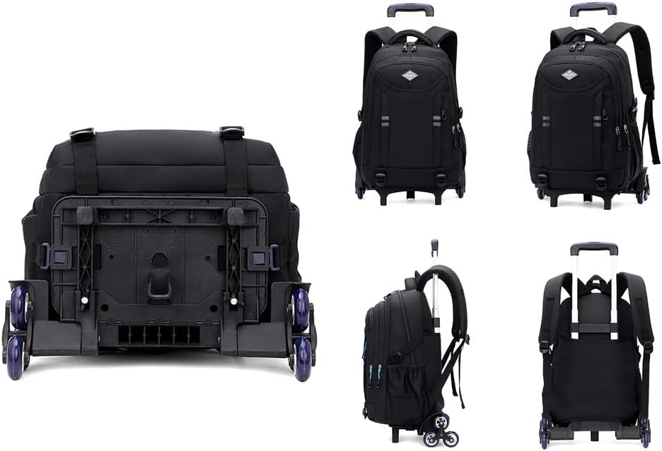 Zaino scolastico multifunzionale con ruote per ragazzi – Borsa trolley convertibile