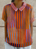 Ylva | Camicia Oversized a Righe con Maniche Corte
