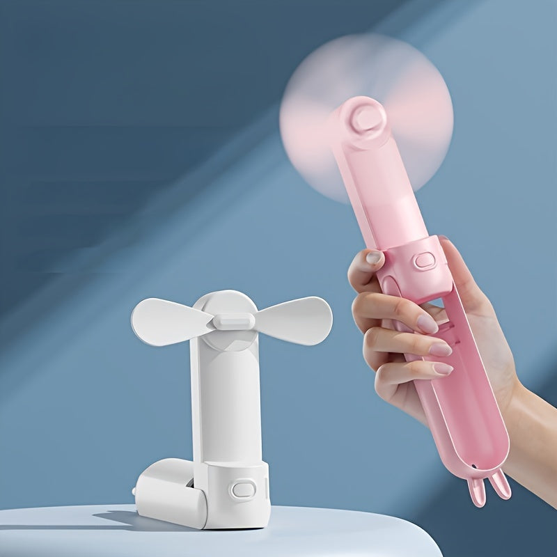 Mini Ventilatore Portatile – Ventilatore Ricaricabile USB 2-in-1 con Design Carino a Forma di Coniglio per Viaggi e Estate
