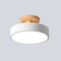 Eisen Drum Flushmount Nordic Bianco/Verde/Grigio Finitura LED Semi A Soffitto con Soffitto in Legno per Corridoio