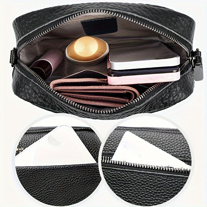 Borsa a tracolla in pelle genuina – Pratica e alla moda con tracolla a chitarra