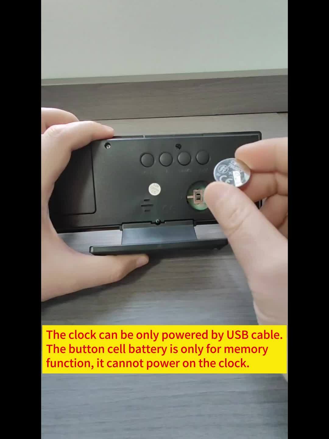 Orologio Sveglia con Proiezione LED e Proiezione Regolabile a 180° – Display Chiaro e Funzione Snooze per Camera da Letto o Ufficio