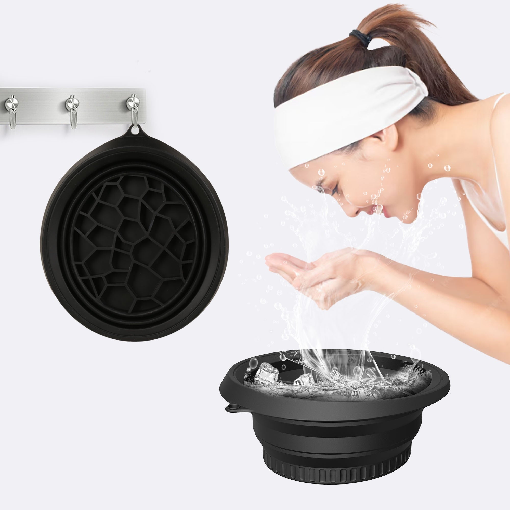 FlexiCool Vassoio per Ghiaccio in Silicone – Pratico e Compatto per Bagni Rinfrescanti