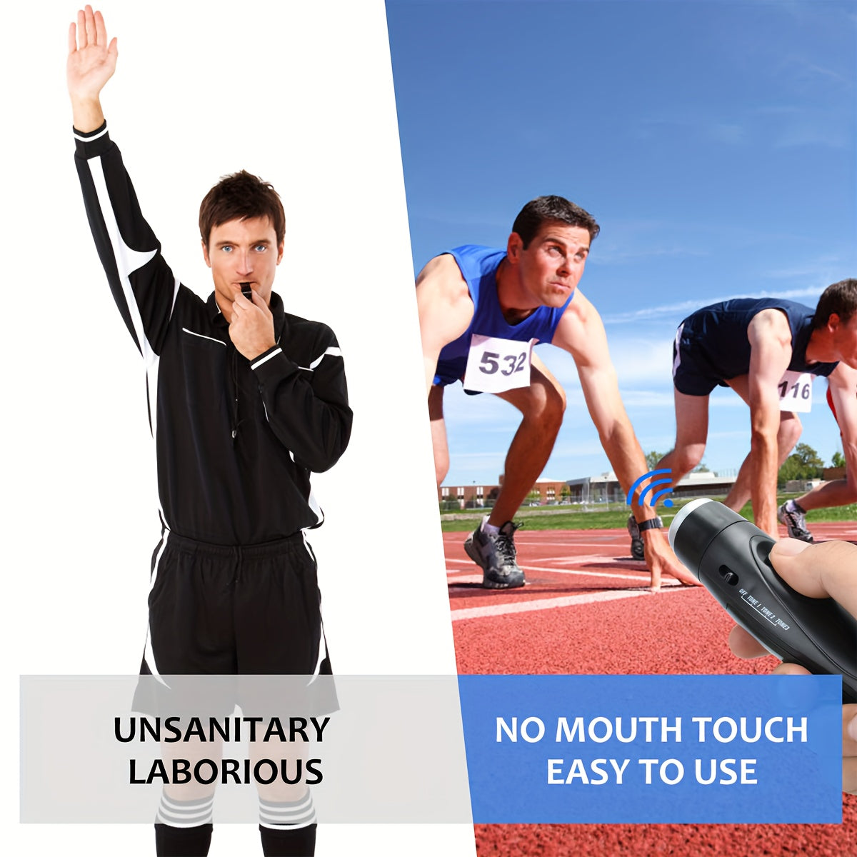 Fischietto Elettronico per Allenatori e Arbitri – Fischietto Portatile con 3 Opzioni di Suono e Laccetto