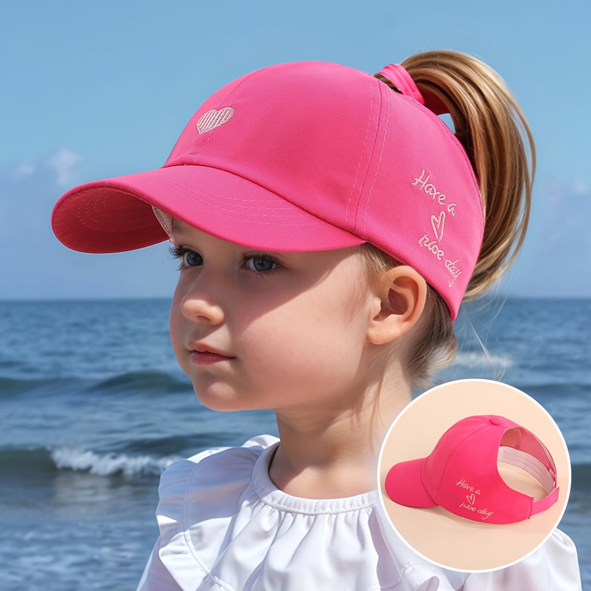 Cappellino da Baseball Regolabile per Bambini – Ricamo a Cuore e Comfort Traspirante
