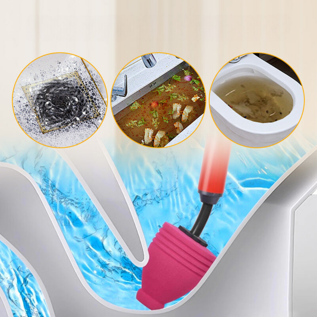 AirBlast Pro Pulitore per Drains ad Alta Pressione | Potente Sturalavandini Pneumatico per Toilets, Lavandini e Scarichi